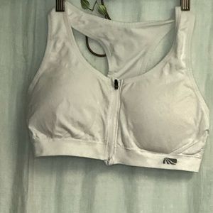 Athletic zip front bra